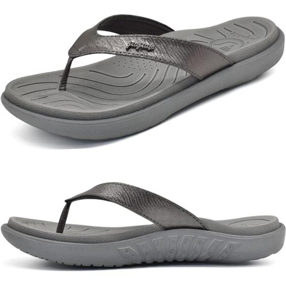 Womens Fashion Orthotic Flip Flops Ladies Slip On Lightweight Comfortable Thick